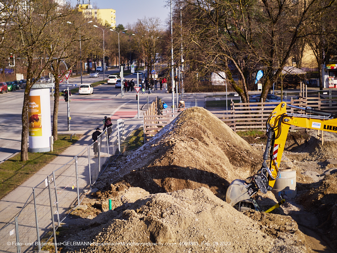 09.02.2023 - Baustelle Haus für Kinder in der Quiddestraße 3 in Neuperlach